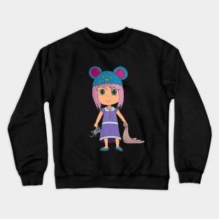 Child In Mouse Hat Crewneck Sweatshirt